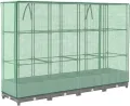Balkon Hochbeet, Pflanzkübel, Stabil Hochbeete, Pflanzbeet, Hochbeet mit Gewächshaus Aufsatz Rattan Optik 160x40x123 cm Für Terrasse, Gartencenter, Dachgarten, Einfache Montage - Thumbnail 7