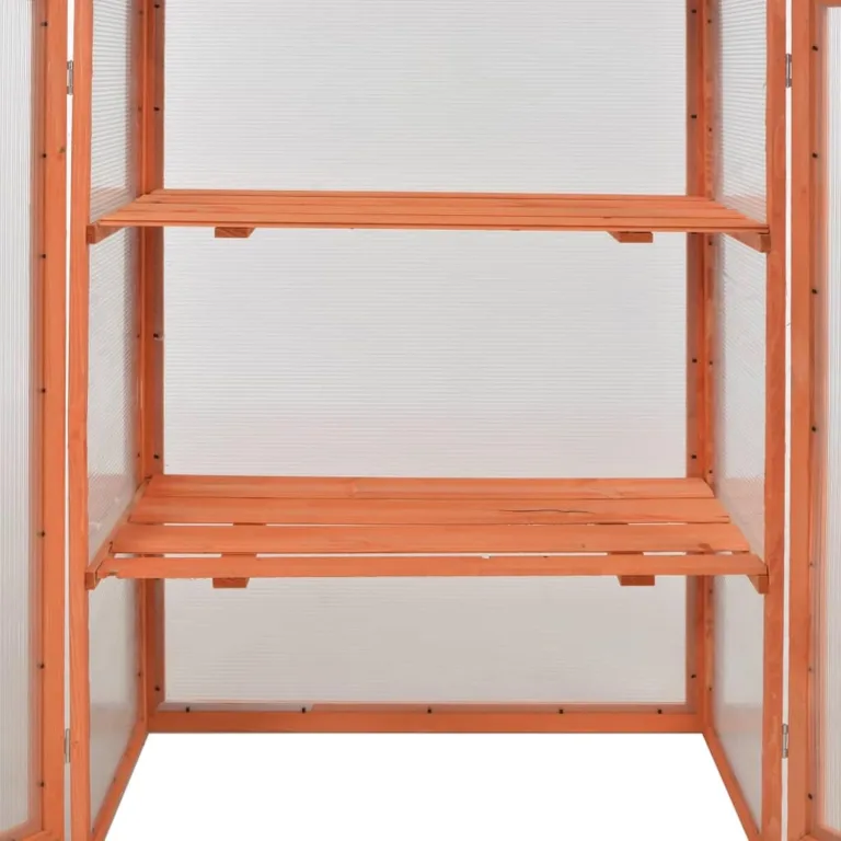 Holz Gewächshaus mit 2 Regalböden & PC-Platte - Schutz für Pflanzen & Kräuter - 75x47x109 cm Pflanzhaus Model170646 – Bild 8
