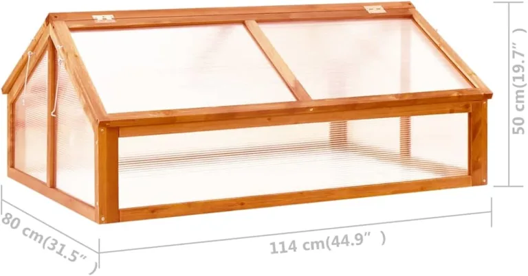 Holz-Gewächshaus mit Klappdeckel, braun, 114x80x50 cm, ideal für Pflanzenschutz und Frühbeet Pflanzhaus Model316415 – Bild 7