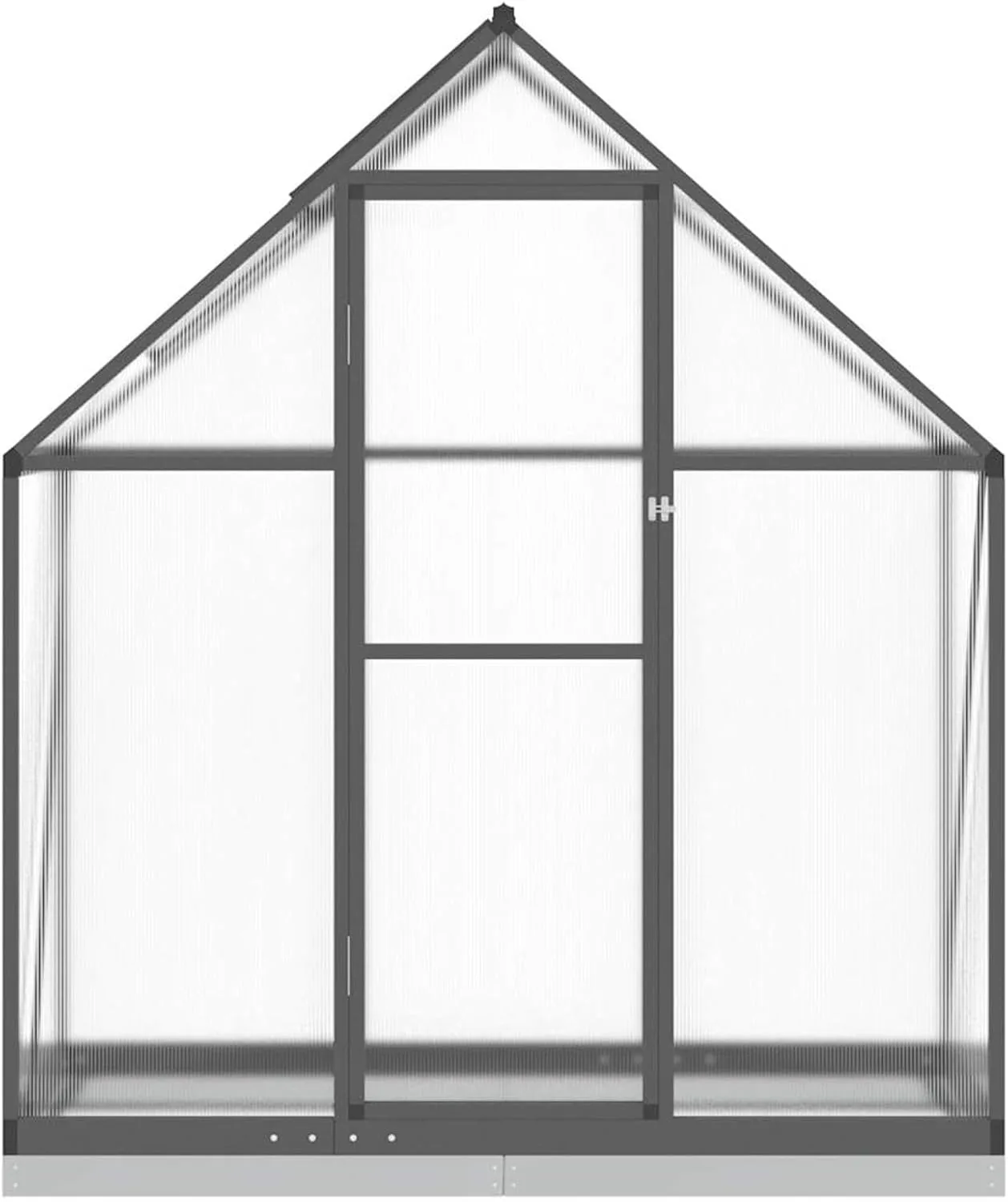 Aluminium-Gewächshaus mit Polycarbonatplatten, anthrazit/transparent, 169x58x202 cm, für Hobby-Gartenbau Pflanzhaus 4005821 - Bild 1