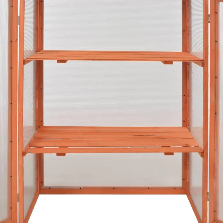 Holz Gewächshaus mit 2 Regalen - Schutz für Pflanzen und Kräuter - 75x47x109 cm Pflanzhaus 170646 – Bild 8