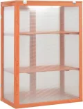 Holz Gewächshaus mit 2 Regalen - Schutz für Pflanzen und Kräuter - 75x47x109 cm Pflanzhaus 170646 - Thumbnail 7