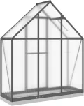 Gewächshaus mit Fundamentrahmen Anthrazit 169x58x202 cm Alu Pflanzhaus 4005821 - Thumbnail 5