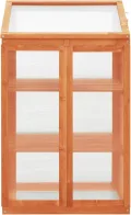 Holz-Gewächshaus 60x45x85/100 cm, stabil für Pflanzen, Gewürze & Kräuter schützen Pflanzhaus 314848 - Thumbnail 1