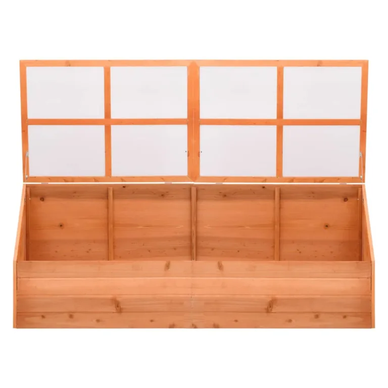 Homgoday Holz Gewächshaus mit PC-Platte - Schutz für Kräuter und Setzlinge, 180x57x62 cm, Frühbeet Pflanzbeet Model170648 – Bild 3
