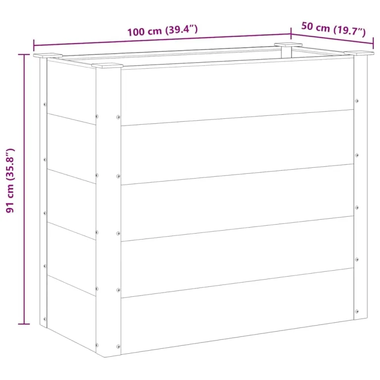 Garten Hochbeet WPC 100 x 50 x 91 cm Grau – Bild 8