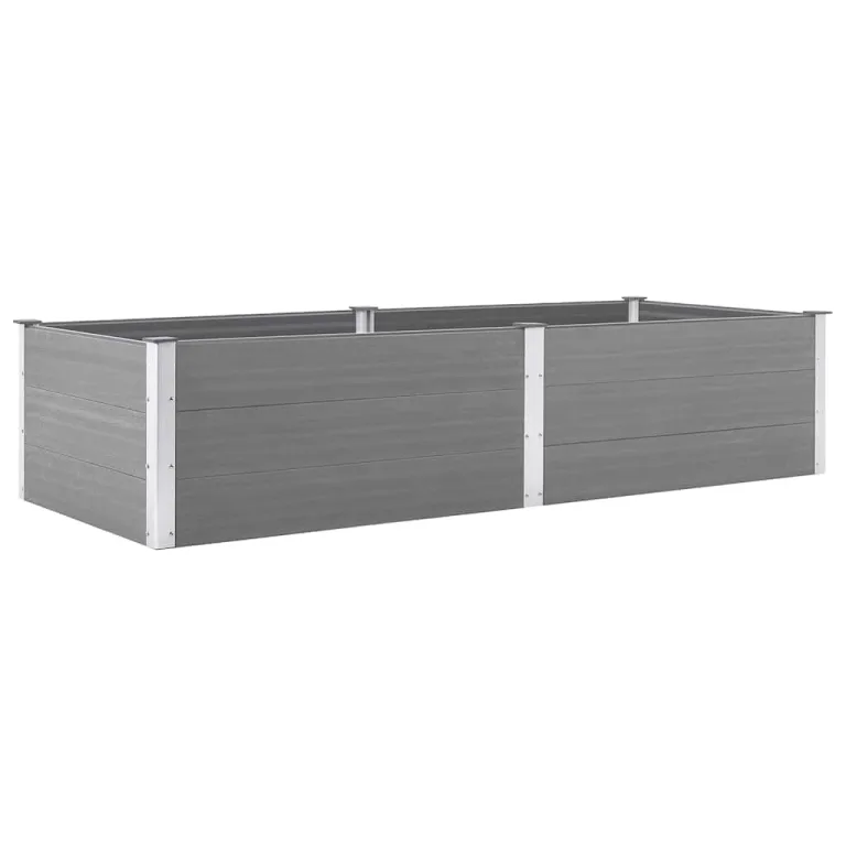 Garten Hochbeet 250 x 100 x 54 cm WPC Grau – Bild 2