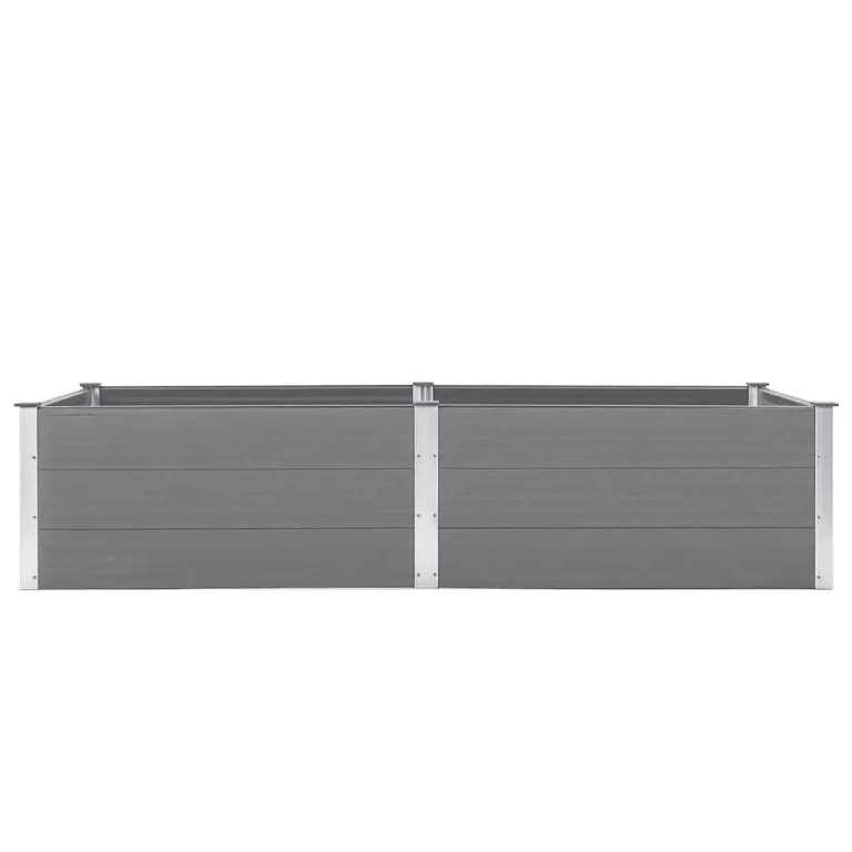 Garten Hochbeet 250 x 100 x 54 cm WPC Grau – Bild 4