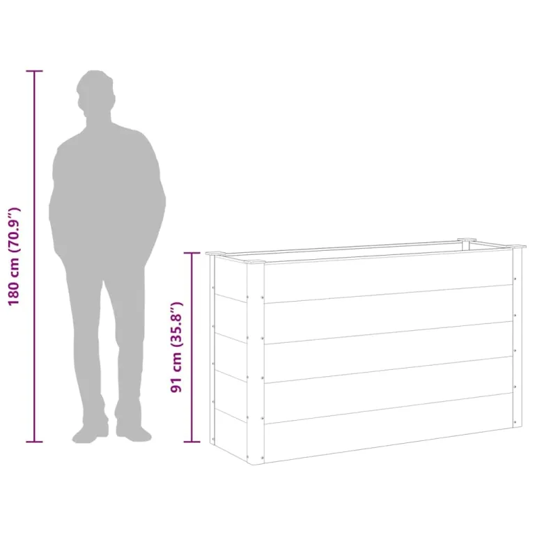 Garten Hochbeet WPC 150 x 50 x 91 cm Grau – Bild 8