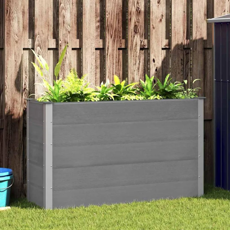 Garten Hochbeet WPC 150 x 50 x 91 cm Grau – Bild 1