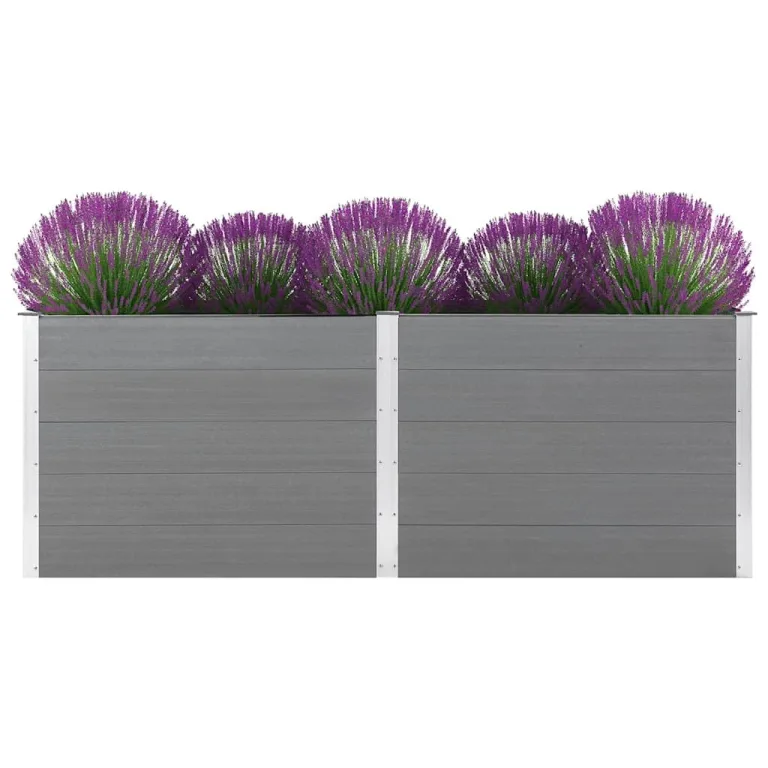 Garten Hochbeet 250 x 50 x 91 cm WPC Grau – Bild 3