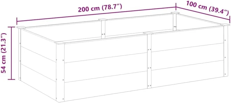 Garten Hochbeet 200x100x54 cm WPC Grau – Bild 8