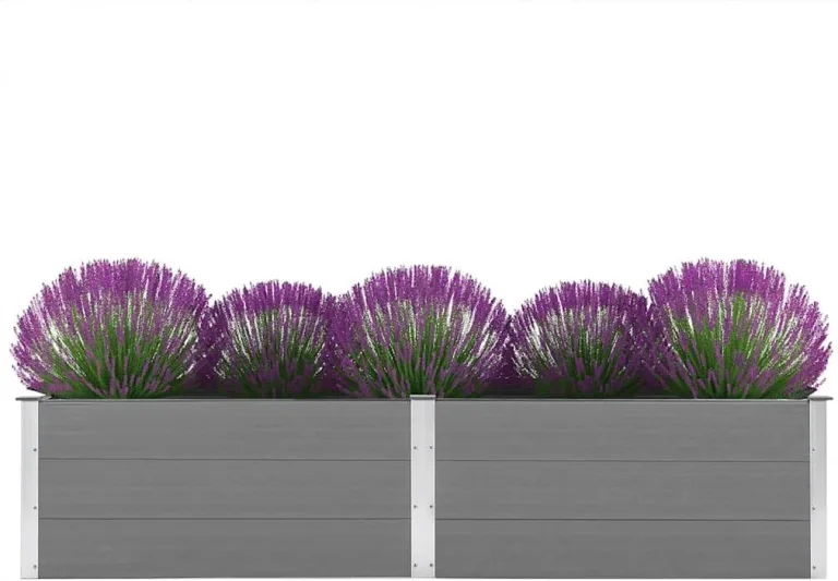 Garten Hochbeet 250 x 50 x 54 cm WPC Grau – Bild 4