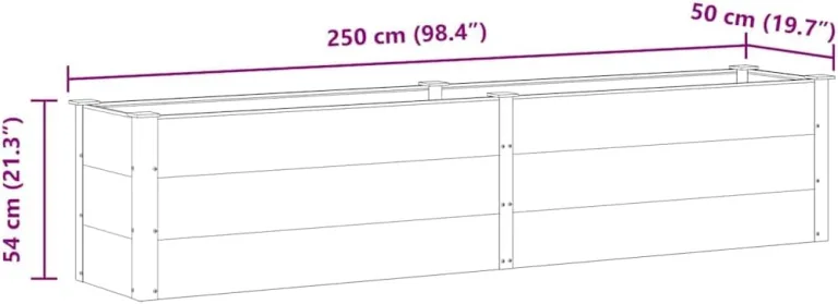 Garten Hochbeet 250 x 50 x 54 cm WPC Grau – Bild 8