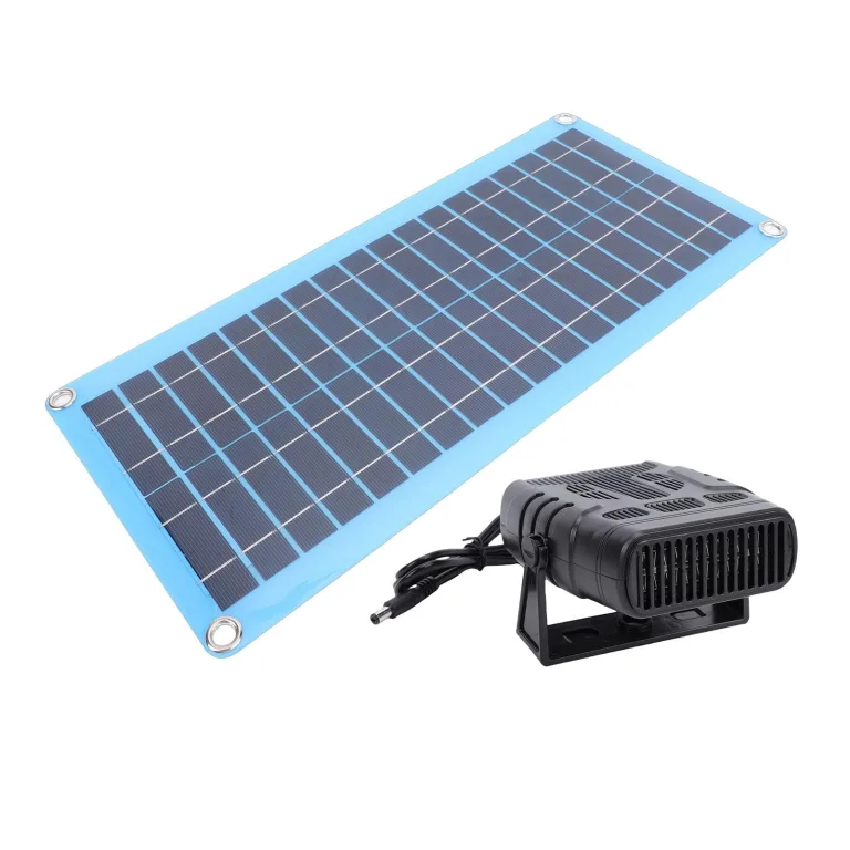 Solarheizung für Gewächshäuser, Tragbare Solarbetriebene Heizung mit Überhitzungsschutz, Auto-Solarpanel-Heizungen Zum Trocknen Im Winter, Heizung für Hühnerstall, Haustierhaus und Warme – Bild 2