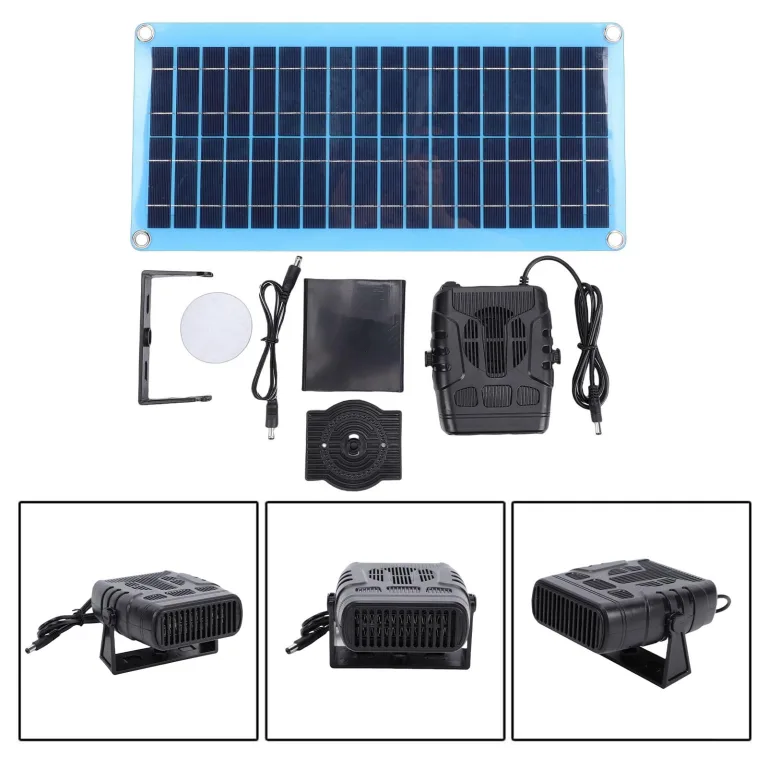 Solarheizung für Gewächshäuser, Tragbare Solarbetriebene Heizung mit Überhitzungsschutz, Auto-Solarpanel-Heizungen Zum Trocknen Im Winter, Heizung für Hühnerstall, Haustierhaus und Warme – Bild 4