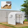 Outsunny Tunnel-Gewächshaus für den Garten, 1,8 x 1,8 x 2 m, mit 2 Türen und aufrollbaren Fenstern, Gewächshaus für Gemüsegarten mit Stahlrahmen und PE-Abdeckung, für Gemüse, Blumen, Obst, UV-Schutz - Thumbnail 7