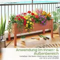 COSTWAY Hochbeet aus Holz, Pflanzbeet für Kinder, 120x43,5x51cm, Pflanztrog belastbar bis 100 kg, Blumenkübel mit Ablauflöchern, Kräuterbeet rechteckig, Anzuchtbeet Garten Terrasse Balkon, Orange - Thumbnail 8