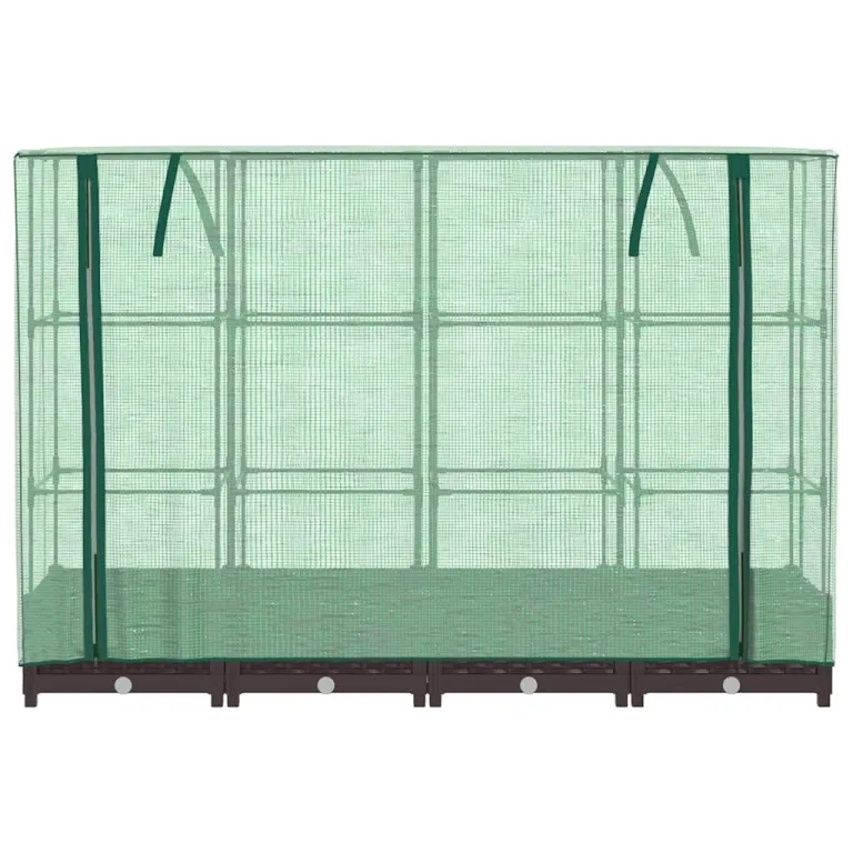 Hochbeet mit Gewächshaus-Aufsatz Rattan-Optik 160x40x123 cm, Raised Garden Bed aus PP & Eisen, platzsparendes Kräuter- & Tomatenbeet für Balkon, Terrasse und Garten – Bild 4