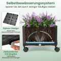 COSTWAY Blumenkasten mit Rankgitter & hängendem Dach, 163 cm, 2 in 1 Rosenbogen mit 2 Pflanzkästen, Gartenbogen auf Rollen, Metall & PP-Rattan, Rankkasten mit Spalier, für Kletterpflanzen (Grau) - Thumbnail 5