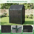 COSTWAY Tomatengewächshaus klein 129 x 80 x 173 cm, Tragbarer Foliengewächshaus mit schwarzem Sonnenschutznetz, PVC-Folie, Tür, Fenster & Erdnägel, Gewächshaus für Garten & Balkon - Thumbnail 5