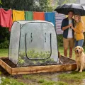 Kleingewächshaus | Pflanzen Winterschutz Zubehör | Kleines Terrassen Gewächshaus | für Gemüse Anbauer Garten Terrasse Balkon Farm Garten Baumschule Blumenbeet Anfänger Terrasse - Thumbnail 2