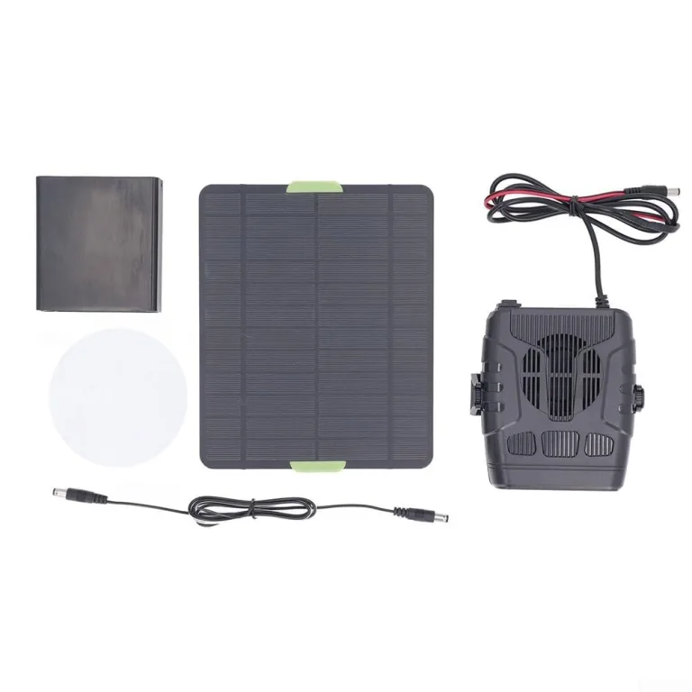 20W 5V Solarpanel Gewächshausheizung, Tragbare Warmluftgebläse Solarheizung für Hühnerstall, zum Trocknen Heizung Haustierhaus – Bild 6
