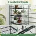 COSTWAY Gewächshaus klein, Mini Tomatengewächshaus mit 5 Regalböden aus Metall, Foliengewächshaus Winterfest für Terrasse, Balkon & Garten, 69 x 48 x 190 cm (Grün) - Thumbnail 6