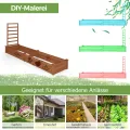 COSTWAY Hochbeet mit Rankgitter, Blumenkasten mit Spalier, Pflanzkasten Tannenholz, Gartenspalier mit Rankkasten, Blumenkübel für Kletterpflanze Balkon Garten Terrasse, 235x63x102 cm (Braun) - Thumbnail 6