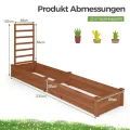COSTWAY Hochbeet mit Rankgitter, Blumenkasten mit Spalier, Pflanzkasten Tannenholz, Gartenspalier mit Rankkasten, Blumenkübel für Kletterpflanze Balkon Garten Terrasse, 235x63x102 cm (Braun) - Thumbnail 7
