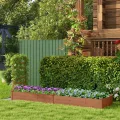 COSTWAY Hochbeet mit Rankgitter, Blumenkasten mit Spalier, Pflanzkasten Tannenholz, Gartenspalier mit Rankkasten, Blumenkübel für Kletterpflanze Balkon Garten Terrasse, 235x63x102 cm (Braun) - Thumbnail 9