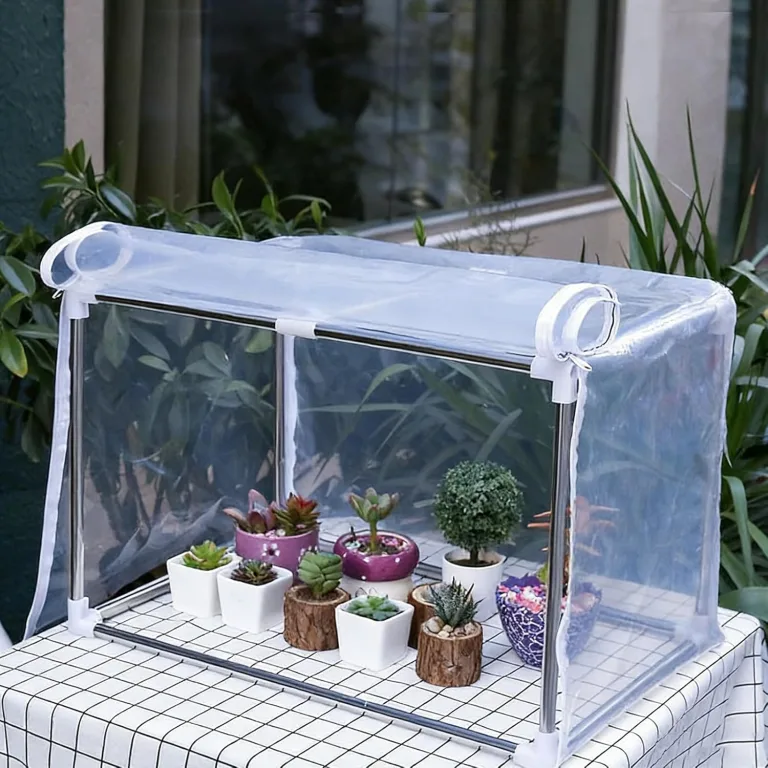 Zimmergewächshaus,59,94 x 29,97 x 29,97 cm Pflanzenzelt - Mini Gewächshaus - für Innenbereiche, Tische, Balkone, Terrassen, Veranden, , Winterblumen Anbau und Gärtnern – Bild 3