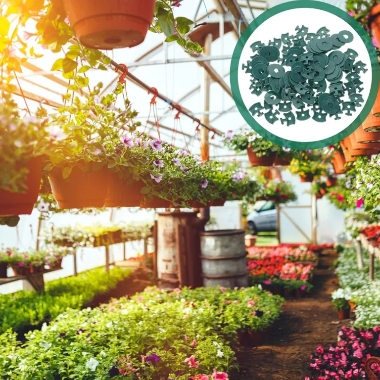 ARTIBETTER 100 Stück Gewächshaus Befestigungsclips mit Unterlegscheiben Grün Kompakte Pflanzennetz Klammern für Gewächshausrahmen Langlebiges Zubehör für Pflanzenaufhängung und Gartennetz – Bild 4