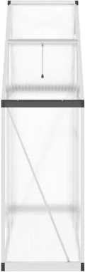 Gecheer Gewächshaus Aluminium Silbern 169x58x195cm UV-beständige Polycarbonatplatten Lüftungsfenster Flügeltür Fundamentrahmen für Hobby-Gartenbau - Thumbnail 4