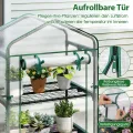 RELAX4LIFE Mini Gewächshaus, Foliengewächshaus mit 5 Regalen & Rolltür & Metallrahmen, Überwinterungszelt für Pflanzen, Tomatengewächshaus Winterfest für Garten, Terrasse, Balkon, 69 x 48 x 190 cm - Thumbnail 3