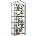 RELAX4LIFE Mini Gewächshaus, Foliengewächshaus mit 5 Regalen & Rolltür & Metallrahmen, Überwinterungszelt für Pflanzen, Tomatengewächshaus Winterfest für Garten, Terrasse, Balkon, 69 x 48 x 190 cm - Thumbnail 8