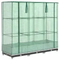Hochbeet mit Gewächshaus-Aufsatz, Rattan-Optik, 120x40x123 cm, Polypropylen, für Garten, Terrasse und Balkon, weiß - Thumbnail 2