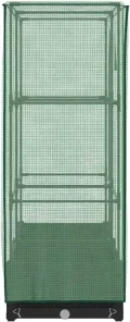 Hochbeet mit Gewächshaus-Aufsatz, Rattan-Optik Schwarz, 80x40x123 cm, Stabiler Eisenrahmen, Pflanzkasten für Garten & Balkon, Frühbeet mit PE-Abdeckung für optimales Wachstum - Thumbnail 6
