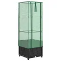 Hochbeet mit Gewächshaus-Aufsatz in Rattan-Optik, 40x40x139 cm, Stabiler Eisenrahmen für Pflanzen, Gemüse und Kräuter, ideal für Garten und Balkon - Thumbnail 2