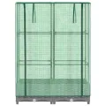 Hochbeet mit Gewächshaus-Aufsatz, Rattan-Optik Hellgrau, 80x40x123 cm, Stabiler Eisenrahmen für Pflanzen, Gemüse, Kräuter und Blumen im Garten - Thumbnail 4