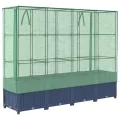 Hochbeet Rattanoptik Blaugrau, 160x40x138 cm, mit Eisenrohrrahmen und wasserfester PE-Gewächshausabdeckung, für Garten, Terrasse, Balkon, schützt Pflanzen, Gemüse, Kräuter - Thumbnail 6