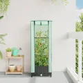 Hochbeet mit Gewächshaus-Aufsatz Rattan-Optik, Robuster Pflanzkasten Outdoor aus PP & Eisen, 40x40x123 cm Gartenbeet für Balkon & Terrasse, Frühbeet für Anzucht & Schutz - Thumbnail 3