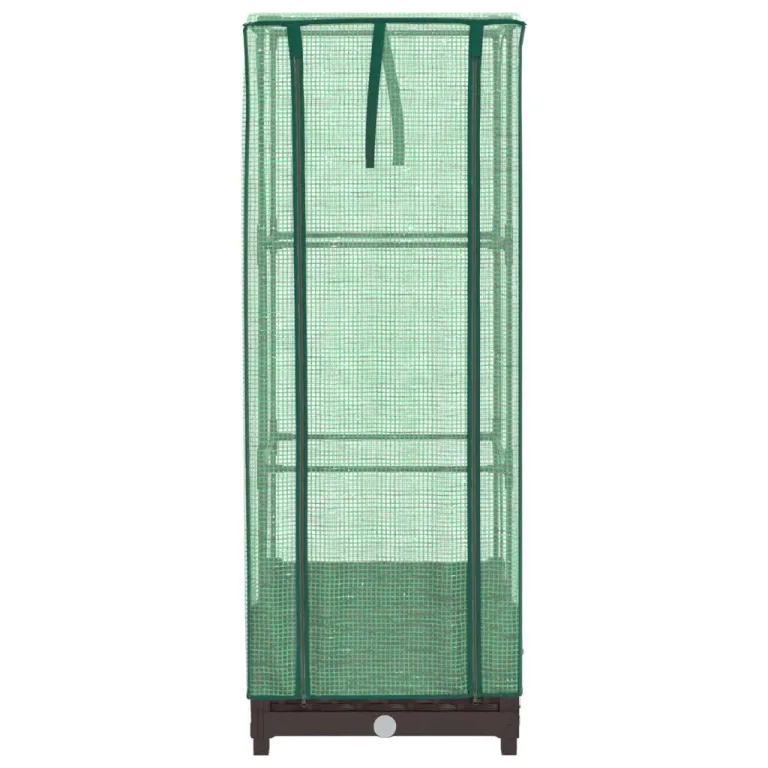 Hochbeet mit Gewächshaus-Aufsatz Rattan-Optik 40x40x123 cm, Pflanzkasten aus PP-Eisenrahmen für Pflanzen Gemüse Kräuter, Outdoor Garten Balkon, erhöhtes Gartenbeet – Bild 4