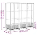Hochbeet mit Gewächshausabdeckung, Rattanoptik Pflanzkasten Outdoor aus PP & Eisenrohr, 120x40x123 cm, für Gartenbeete, Stabiler Gartenkasten, Hochbeete & Blumenbeet - Thumbnail 9
