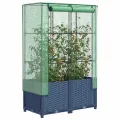 Hochbeet mit Gewächshaus-Aufsatz in Rattan-Optik, 120x40x138 cm, Stabiler Rahmen für Garten, Balkon und Terrasse, schützt Pflanzen effektiv - Thumbnail 10