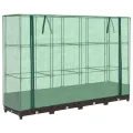 Hochbeet mit Gewächshaus-Aufsatz, Rattan-Optik, aus robustem PP und Eisenrahmen, 160x40x123 cm, Stabiler Pflanzkasten Outdoor für Pflanzen, Gemüse, Kräuter, Blumen - Thumbnail 2
