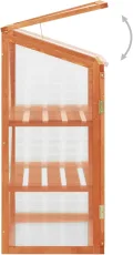 Tidyard Holz-Gewächshaus 60x45x100 cm für Kräuter & Blumen - Stabile PC-Platten & Tannenholzkonstruktion, 2 Regale, Schutz vor Kälte, Montage erforderlich - Thumbnail 4