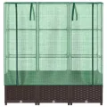 Hochbeet Gewächshaus-Aufsatz, Rattan-Optik Braun, 120x40x138 cm, Stabiler Pflanzkasten Outdoor für Gartenbeete, vielseitiger Gartenkasten, Hochbeete & Blumenbeet - Thumbnail 4