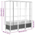 Hochbeet Gewächshaus-Aufsatz, Rattan-Optik Braun, 120x40x138 cm, Stabiler Pflanzkasten Outdoor für Gartenbeete, vielseitiger Gartenkasten, Hochbeete & Blumenbeet - Thumbnail 9