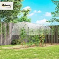 Outsunny Gewächshaus Winterfest Foliengewächshaus mit Bogendach, Erdanker Robuster Stalrahmen, Offenes Treibhaus zum Stecken, 400 x 120 x 170cm, Tomatenhaus für Tomaten, Gemüse, Pflanzen, Transparent - Thumbnail 3